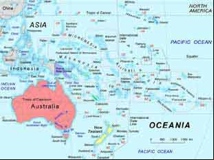 Mapa da Oceania