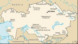 Mapa do Cazaquist