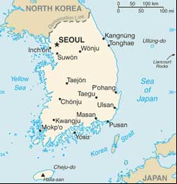 Mapa da Coreia do Sul