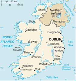 Mapa da Irlanda