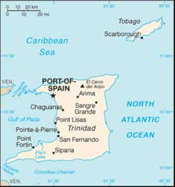 Mapa de Trinidad e Tobago
