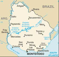 Mapa do Uruguai