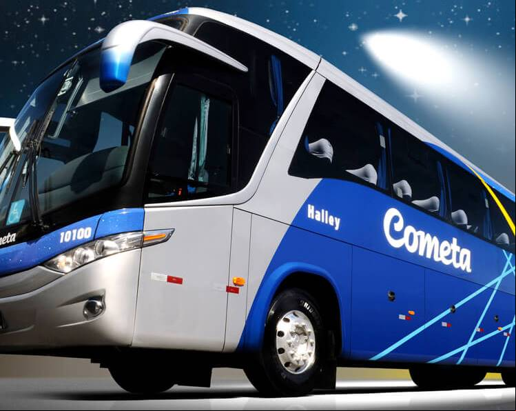 Ônibus de viagens intermunicipais da Viação Cometa Ltda. - Empresas de Ônibus do Brasil - Foto: Divulgação