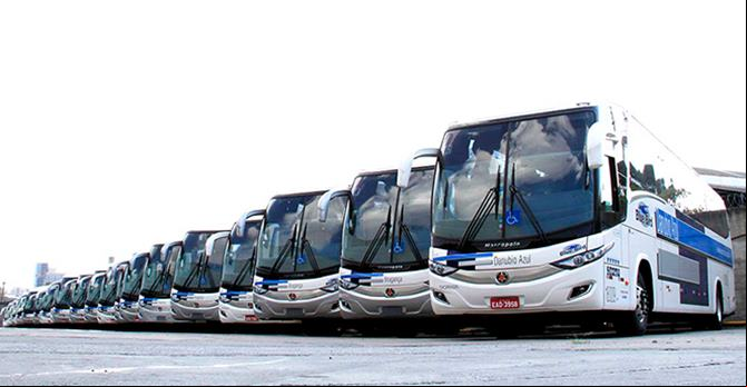 Ônibus de viagens intermunicipais da Viação Danúbio Azul Ltda. - Empresas de Ônibus do Brasil