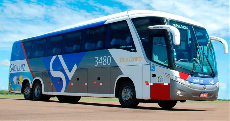 Ônibus de viagens intermunicipais da Viação São Luiz - Empresas de Ônibus do Brasil